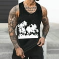 thumbnail image 3 of IYTR Mens Gym Tank Tops Comfy Classic Comfortable Hawaiian Beach Tee Shirts Casual Coconut Printing Summer Sleeveless T Shirts Round Neck Black M, 3 of 5