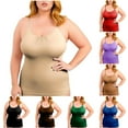 thumbnail image 6 of Diufon Plus Size Camisole for Women Seamless Slim Adjustable Spaghetti Strap Tunic Tank Tops Scoop Neck Long Undershirts, 6 of 8
