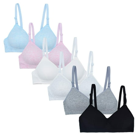 

VeaRin 6 Pack Wireless Padded Starter Bras for Teens Girls (6 Colors 34)