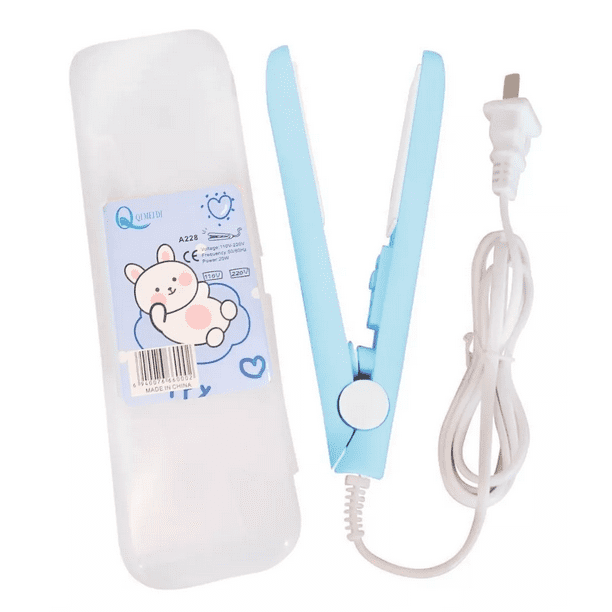 Plancha Para Cabello, Mini Plancha De Cabello De Bolsillo, Azul