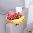 thumbnail image 4 of Natural Bamboo Sofa Tray Space Saving Sofa Armrest Clip-on Tray Practical Tv Snack Tray For Remote Control/coffee/snacks/phone, 4 of 9
