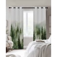 thumbnail image 3 of Green Mist Forest Blackout Curtains 45 Inches Long, Foggy Mountain Tree Nature Landscape Thermal Insulated Black Out Curtains, Small Darkening Window Curtain Drapes for Cafe Bedroom 42"x45" 2 Panels, 3 of 8