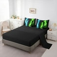thumbnail image 5 of Feelyou Blue Green Lightning Twin Bedding Sets 7pcs, Splash Watercolor Comforter Set, 5 of 8