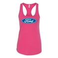 thumbnail image 2 of Wild Bobby, Ford Motors Blue Logo, Cars and Trucks, Women Racerback Tank Top, Raspberry, Small, 2 of 4
