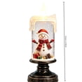 thumbnail image 2 of Christmas Snow Globe Candle Lamp Snowman Lighted Swirling Water Snowflake Tabletop Decor, 2 of 5