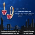 thumbnail image 2 of Gem Stone King 14K Yellow Gold Fancy Pink Zirconia Leverback Earrings for Women | 0.88 Cttw | Gemstone Birthstone | Heart Shape 5MM, 2 of 6