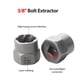 thumbnail image 4 of Juego de extractores de tornillos en espiral y taladro, 26 piezas, 4 of 6