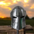 thumbnail image 1 of Medieval Barbute Knight Helmet fully wearable helmet, 1 of 7