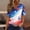 Tops-887Multicolor, variant on Xdegoge 4Th of July Patriotic Blouses for Women USA American Flag Short Sleeve V Neck Stars and Stripes Relaxed Fit Sunflower Print Flowy Summer Tops