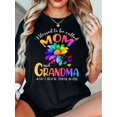 thumbnail image 2 of Blessed to be Called Mom and Grandma" Graphic Tee - Casual Crew Neck, Short Sleeve, Plus Size T-Shirt with Colorful Floral & Heart Print, Polyester, All-Season Wear, Casual Wear Tee | Floral Print To, 2 of 8
