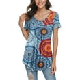 thumbnail image 2 of AYOLLA Summer Female Loose Comfy Tunic Tops Crew Neck T-Shirt Casual Short Sleeve Blouse, 2 of 5