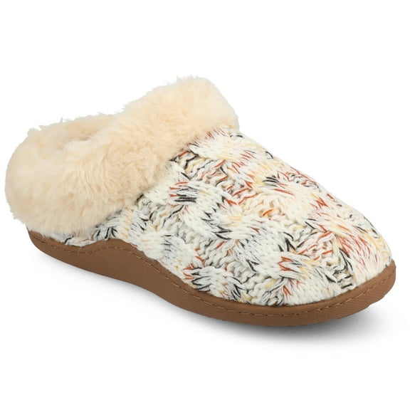 Journee Women's Adiah Soft Cable Knit Round Toe Clog Slippers