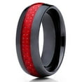 thumbnail image 2 of Silly Kings 8mm Black & Red Ceramic Wedding Ring Custom Handmade Comfort Fit Unisex Mens Womens Band, 2 of 3