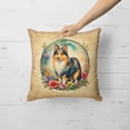 thumbnail image 2 of Sheltie and Flowers Fabric Decorative Pillow 18 in x 18 in, 2 of 5