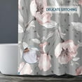 thumbnail image 4 of Extra Long Pink Grey Flower Shower Curtain 72 x 84 Inch, Waterproof Fabric Watercolor Botanical Floral Bathroom Shower Curtain with Hooks, 4 of 6