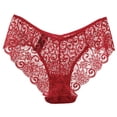 thumbnail image 2 of Women's Full Lace Panties High-Crotch Transparent Floral Bow Soft Briefs Underwear ( S-XL ), 2 of 4