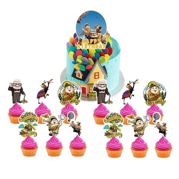 Up Cake Topper Cupcake Set Party Supplies Decoration Birthday Decor Kit