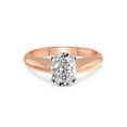 thumbnail image 3 of 3 Carat IGI Certified Oval Shape Lab Grown Diamond Engagement Ring | 14K Rose Gold |Eloise Solitaire Knife Edge Lab Diamond Ring | FG-VS1-VS2 Quality Friendly Diamonds, 3 of 5