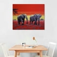 thumbnail image 2 of Nawypu  'Elephants With Red Sky' by Beverly Doyle, Canvas Wall Art,, 2 of 4