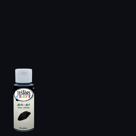 6 Pack Black Rust-Oleum Testors Craft Matte Acrylic Paint- 292421A 2 oz. Bottle