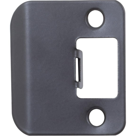 Round Corner Extended Lip Strike Plate, 2-1/4" x 1-1/2", (2" Overall Length), Matte Black by Stone Harbor Hardware
