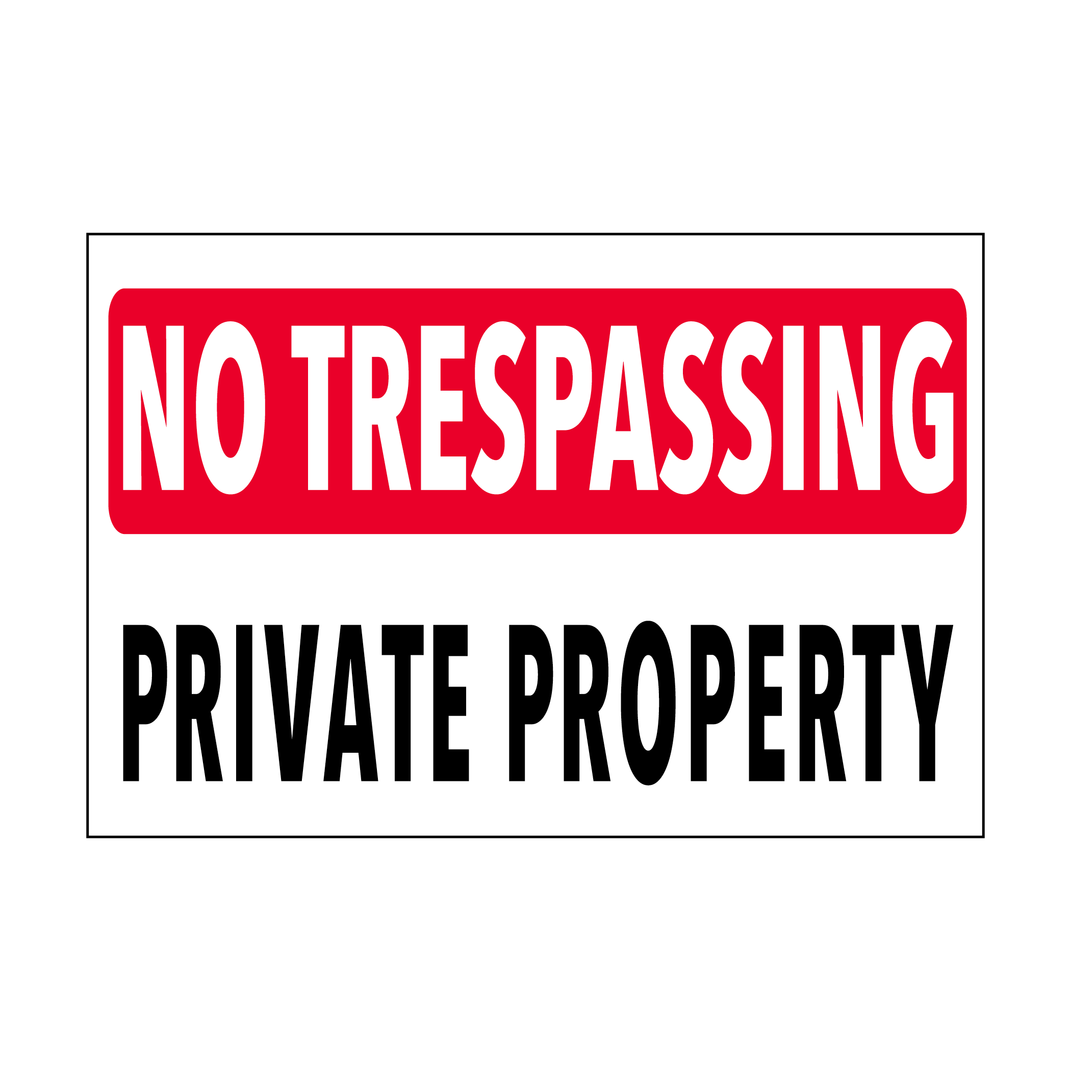 No Trespassing Private Property Tyvek Sign | Heavy Duty | Durable ...