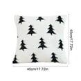 thumbnail image 3 of Anhility Christmas Throw Pillow Covers 18x18 in 3D Christmas Tree Pillow Pattern Square Case Plush Faux Fur Soft Cozy Cover for Christmas December Holiday Cushion Cover, Black, 3 of 6