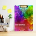 thumbnail image 6 of FMSHPON Snowflake Merry Christmas Xmas Colorful Clipboard Hardboard Wood Nursing Clip Board and Pull for Standard A4 Letter 13x9 inches, 6 of 8