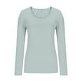 thumbnail image 2 of Jalioing Women's Slim Basic T Shirt Long Sleeve Scoop Neck Casual Tee Shirts Solid Color Fashion Undershirts, 2 of 5