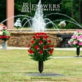 thumbnail image 2 of Sympathy Silks Artificial Cemetery Flowers 24" Red Roses Bouquet for an Outdoor Cemetery Vase, 2 of 9