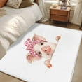 thumbnail image 5 of Rectangle Area Rug 4x6ft, Cartoon Pink Bathing Pig Non-Shedding Washable Area Rug, Abstract Animal Non Slip Low-Profile Rugs for Living Room, Bedroom Dining Room, 5 of 9