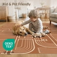 thumbnail image 4 of ODIKA 3'x5' Terracotta Geometric Lines Washable Accent Rug Modern Abstract With Intricate Design Pet Friendly, Non-Shedding Mat for Bedside, Nursery Room, 4 of 7