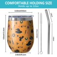 thumbnail image 5 of 12oz Stemless Wine Tumblers Halloween Witchy Icons on Orange Pattern Vacuum Insulated Stainless Steel Travel Tumbler Cups Mug with Lid and Straw for Champaign,Cocktail,Beer with Cleaning Brush, 5 of 5
