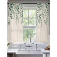 thumbnail image 2 of Green Leaves Sheer Curtains 72 Inch Length 2 Panels Set, Vintage Watercolor Farmhouse Vines Plants Voile Window Treatment Rod Pocket Curtains Sheers Drapes for Bedroom/Living Room/Kitchen 52"x72"x2, 2 of 7