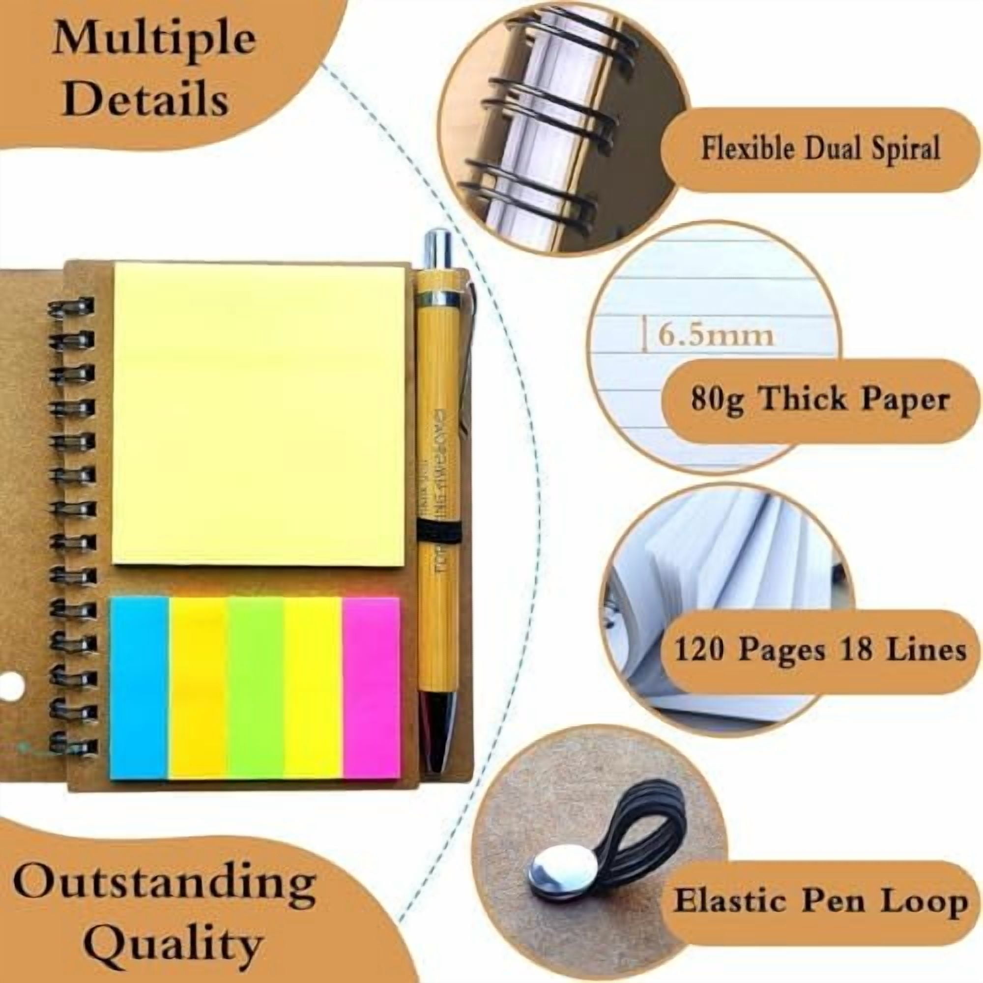 2025 Inspirational Spiral Notebook 30 Sets Portable Employee Appreciation Gifts Bulk Journals with Sticky Note Pen for Teachers Students Friends Colleagues Volunteer Nurse and Family Thank You Gifts