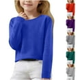 thumbnail image 2 of Qingpeng Girls Sweaters Kids Long Sleeve Crewneck Fall Knit Tops Cute Solid Casual Pullover, 2 of 6