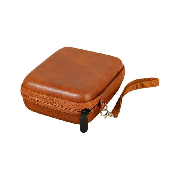 Estuche de PU y EVA para púas de guitarra, capacidad para más de 50 púas, correa de mano, cremallera y bolsillo de malla, portátil para instrumentos musicales acústicos y eléctricos