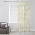 thumbnail image 3 of Yellow Branch Semi Sheer Curtains Drapes for Living Room,Bedroom,French Doors Window 45 Inches Long,Spring Summer Pastoral Botanical Aesthetics Rod Pocket Chiffon Curtain Drapery Voile Drape Panel, 3 of 6