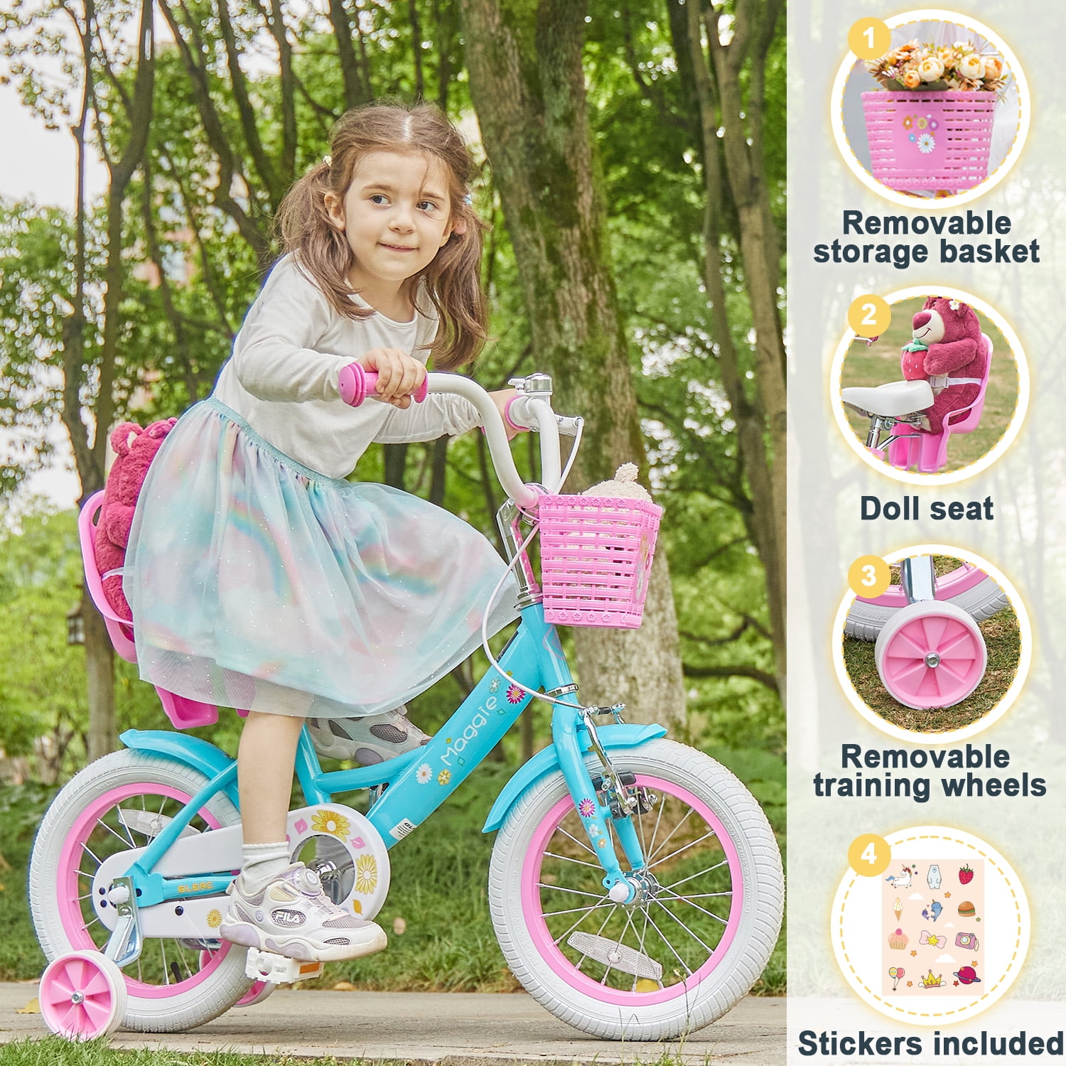 未使用 Glerc Maggie 子供用自転車 女の子用 キッズバイク14インチ Amazon.co.jp: Glerc Maggie 子供用自転車 女の子用 キッズ