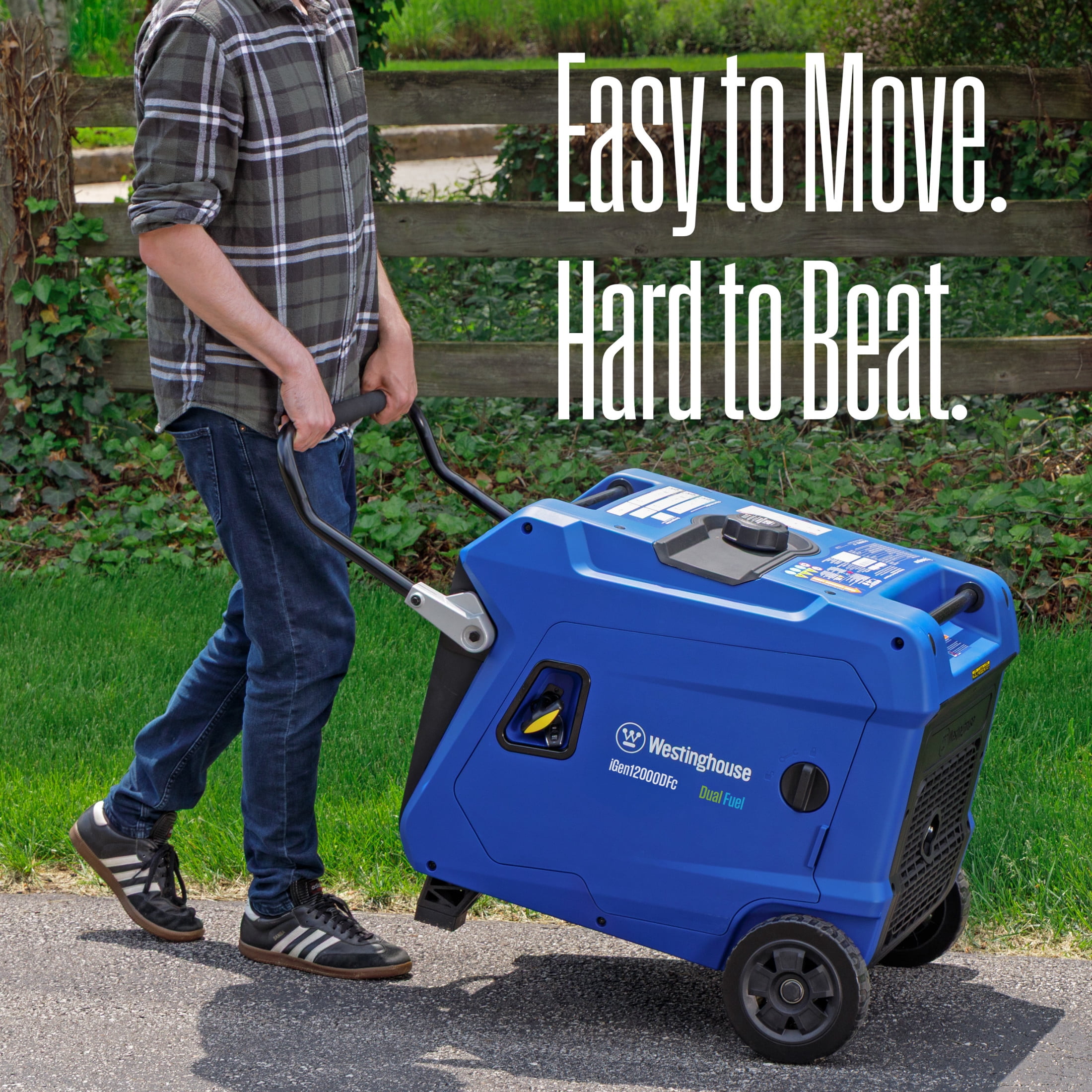 Westinghouse 12,000 Peak Watt Portable Inverter Generator, Dual Fuel, Remote Start with CO Sensor