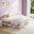 thumbnail image 1 of Full Size Metal Bed Frame, Full Bed Frames for Girls, Full Heavy-Duty Platform Bed with Heart-Shaped Design Headboard&Footboard, No Box Spring Needed/Noise-Free/Easy Assembly, White, 1 of 6