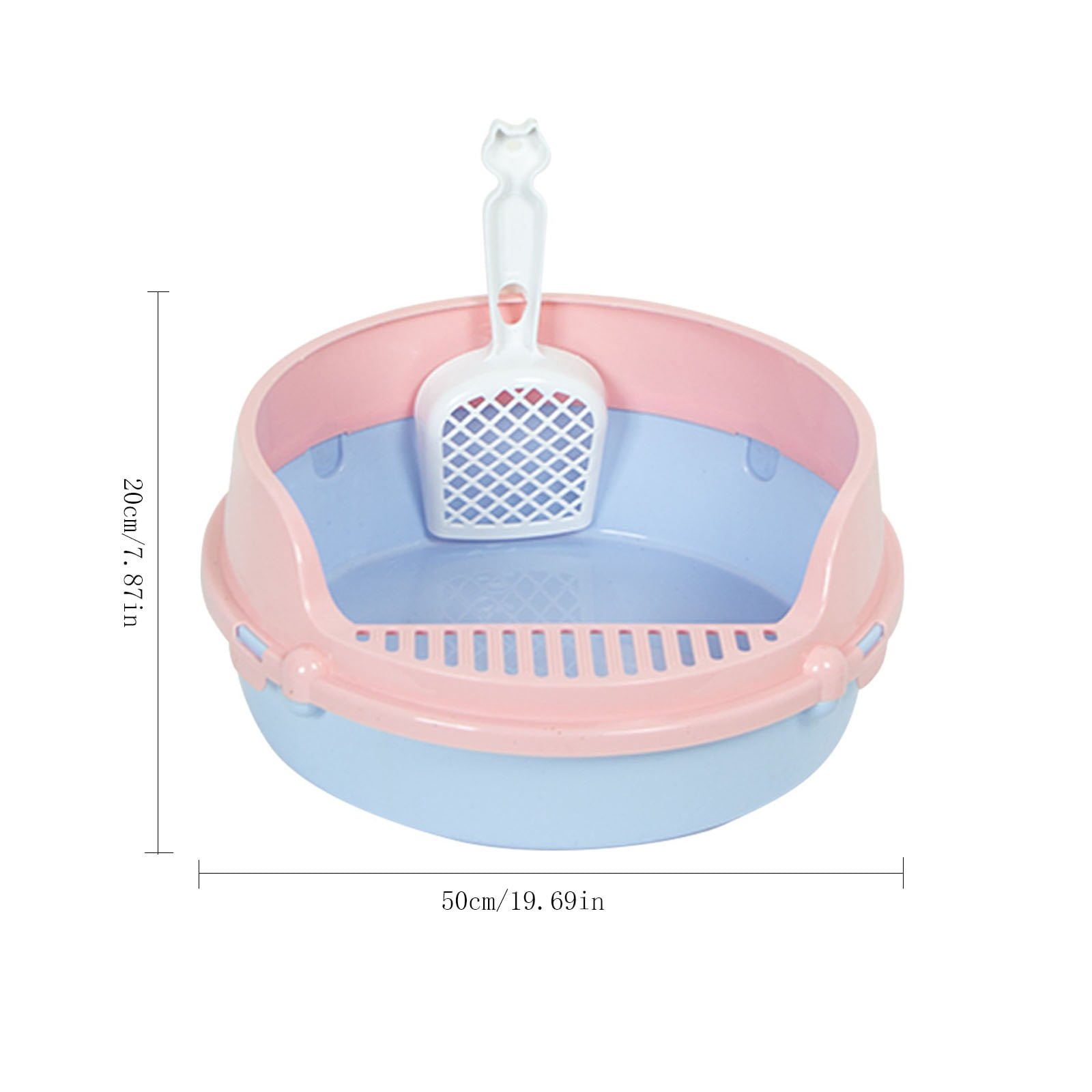 Open Cat Litter Box, Semi-Enclosed Removable Cat Toilet, High Side Anti-Splashing Cat Toilet, Prevent Sand Leakage Easy to Clean