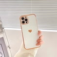 thumbnail image 2 of Compatible for iPhone XS Max Case Plating Love Heart Phone Case, Fun Cute Side Small Pattern Soft TPU Airbag Anti-Fall Shockproof Camera Protective Electroplated Case - White, 2 of 6