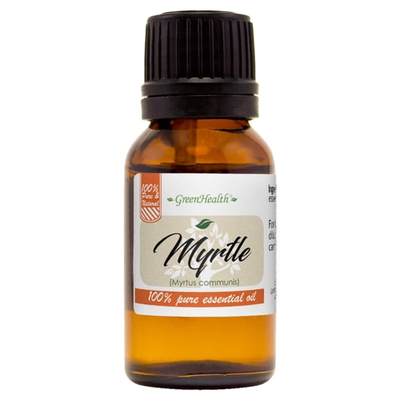 Myrtle Essential Oil - 15 ml - Amber Glass Bottle w/ Euro Dropper - GreenHealth