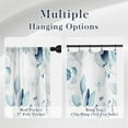 thumbnail image 2 of Plant Leaves Sheer Curtains 84 Inches Long 2 Panels, Blue Semi Sheer Curtains Light Filtering, Spring Summer Soft Textured Drapes for Bedroom Living Room Dining Room Window, 52" X 84", 2 of 5