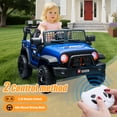 thumbnail image 5 of Okybaby 12V Kids Ride on Truck Car with Parent Control, Spring Suspension, Powered Ride on Toy Cars with Bluetooth,USB,LED Lights, Toddler Electric Toys Car for Kids Aged 2-8,Dark Blue, 5 of 7