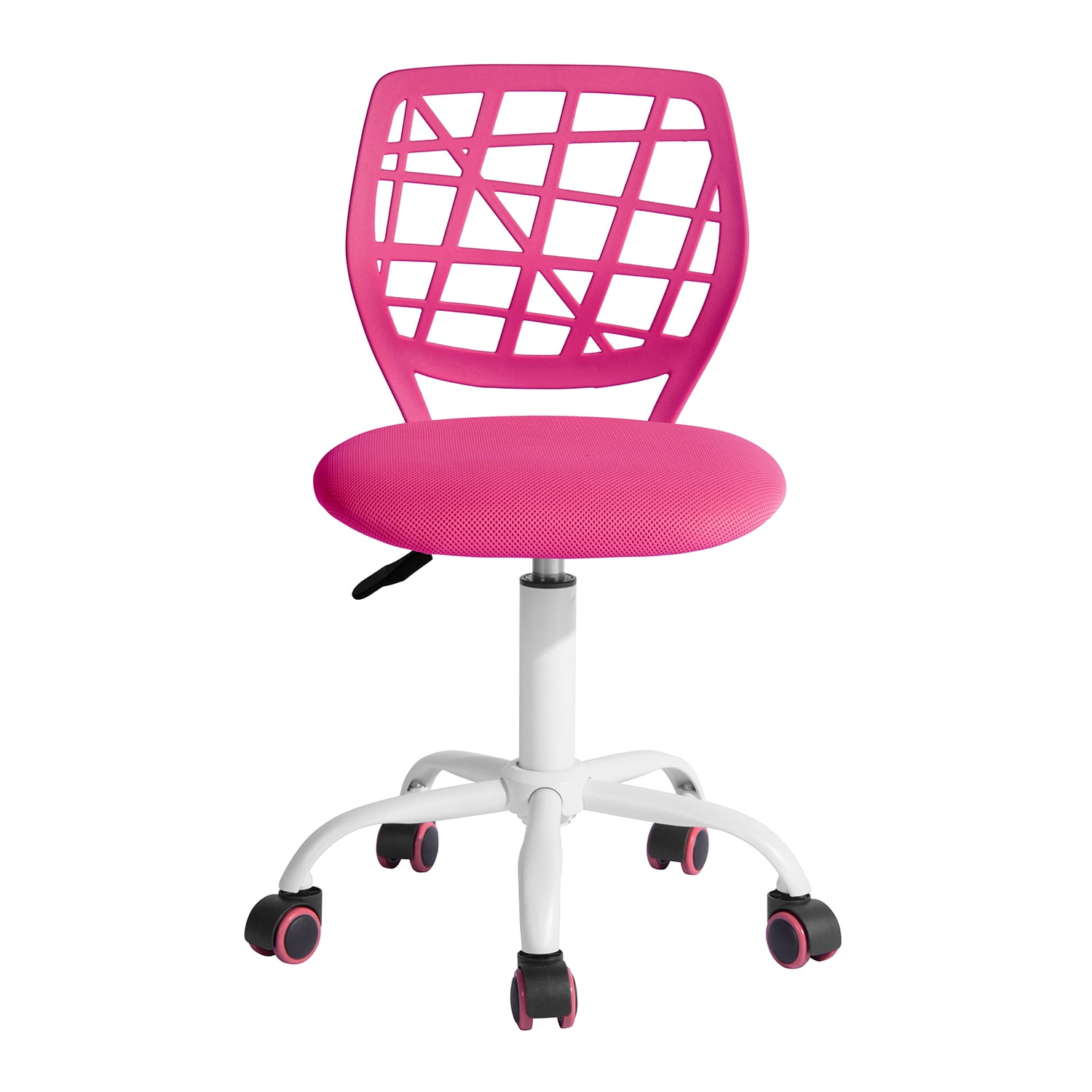 Homy Casa Teen Task Chair, Armless Office Chair Swivel with Soft Cushion for Study Kids Teens Child, Pink