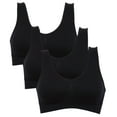 thumbnail image 2 of 3 Pack Women's Sports Bra Wirefree Padded Push Up Yoga Bras Seamless Comfortable Plus Size Bra S-6XL, 2 of 7