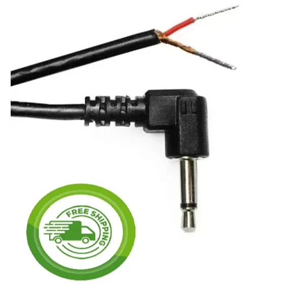 6 Foot 3.5Mm 1/8" Mono Right Angle Male Mini Plug To Bare Wires - Free Shipping!