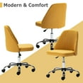 thumbnail image 6 of edx Makeup Chair Armless Office Chair With Wheels, Comfortable Home Office Desk Chair, Adjustable Swivel Upholstered Fabric Makeup Task Computer Chair, Yellow, 6 of 7
